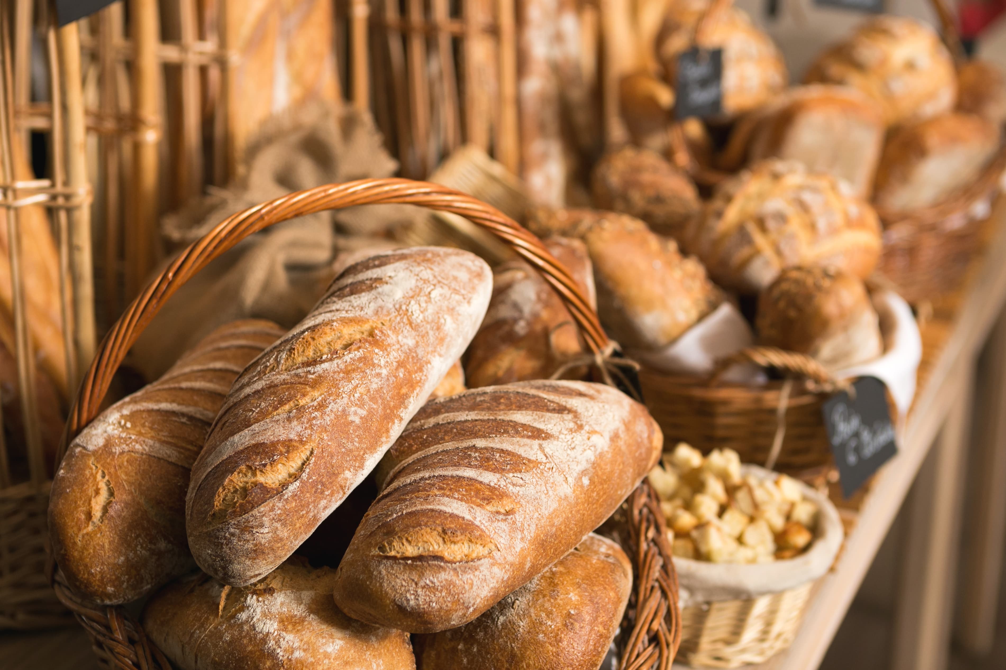 Brood op toonbank
