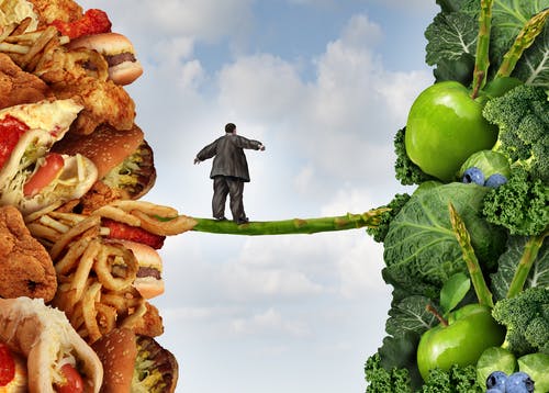 Gezonde voeding versus junkfood